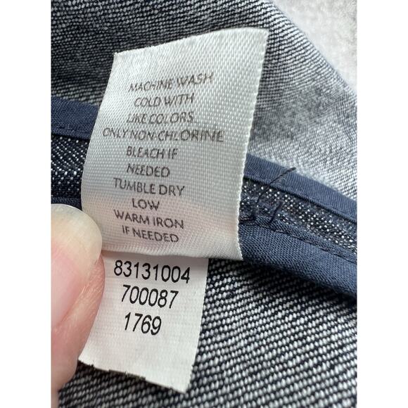 J.Jill Women's Jacket Size 10 Blue Denim Jean Long Sleeve Button Up Dark Wash - Picture 6 of 10